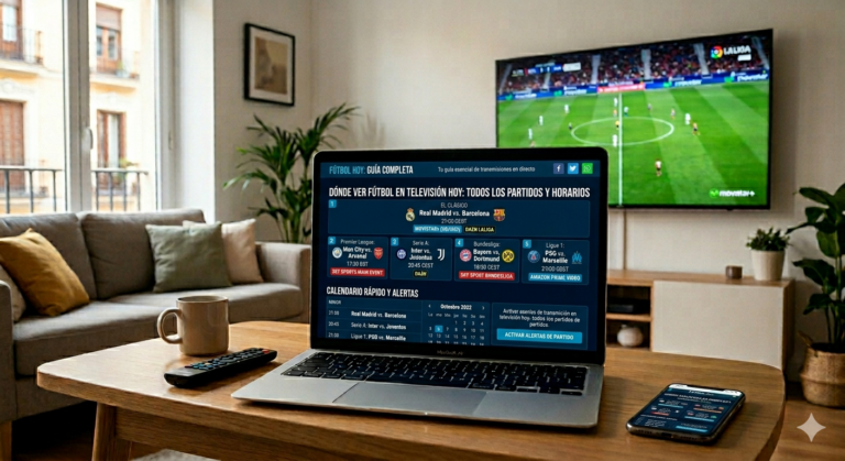 Salon avec télévision et ordinateur portable