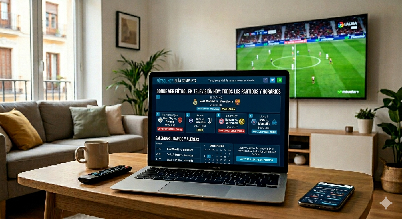 Salon avec télévision et ordinateur portable